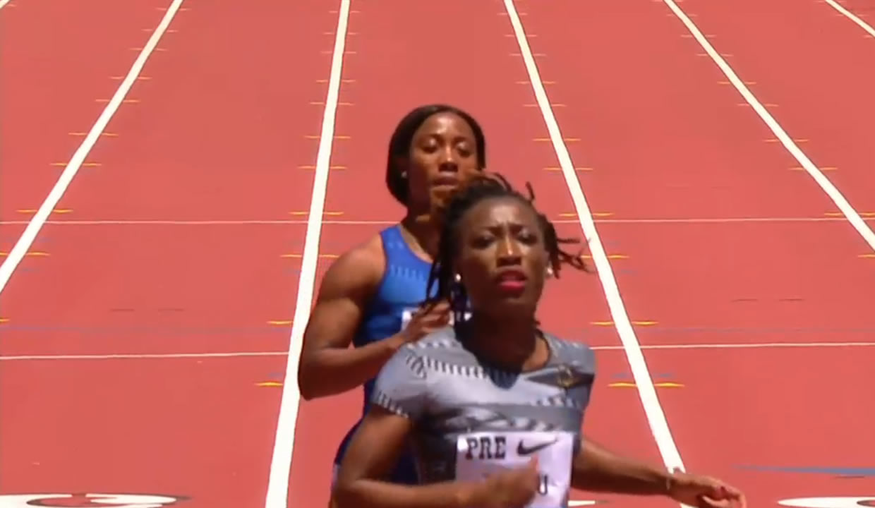 Shelly-Ann Fraser-Pryce shocks fans, commentators during Eugene Diamond League Shelly-Ann Fraser-Pryce shocks fans, commentators during Eugene Diamond League