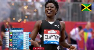 Watch: Rushell Clayton wins 400m Hurdles at London Diamond League