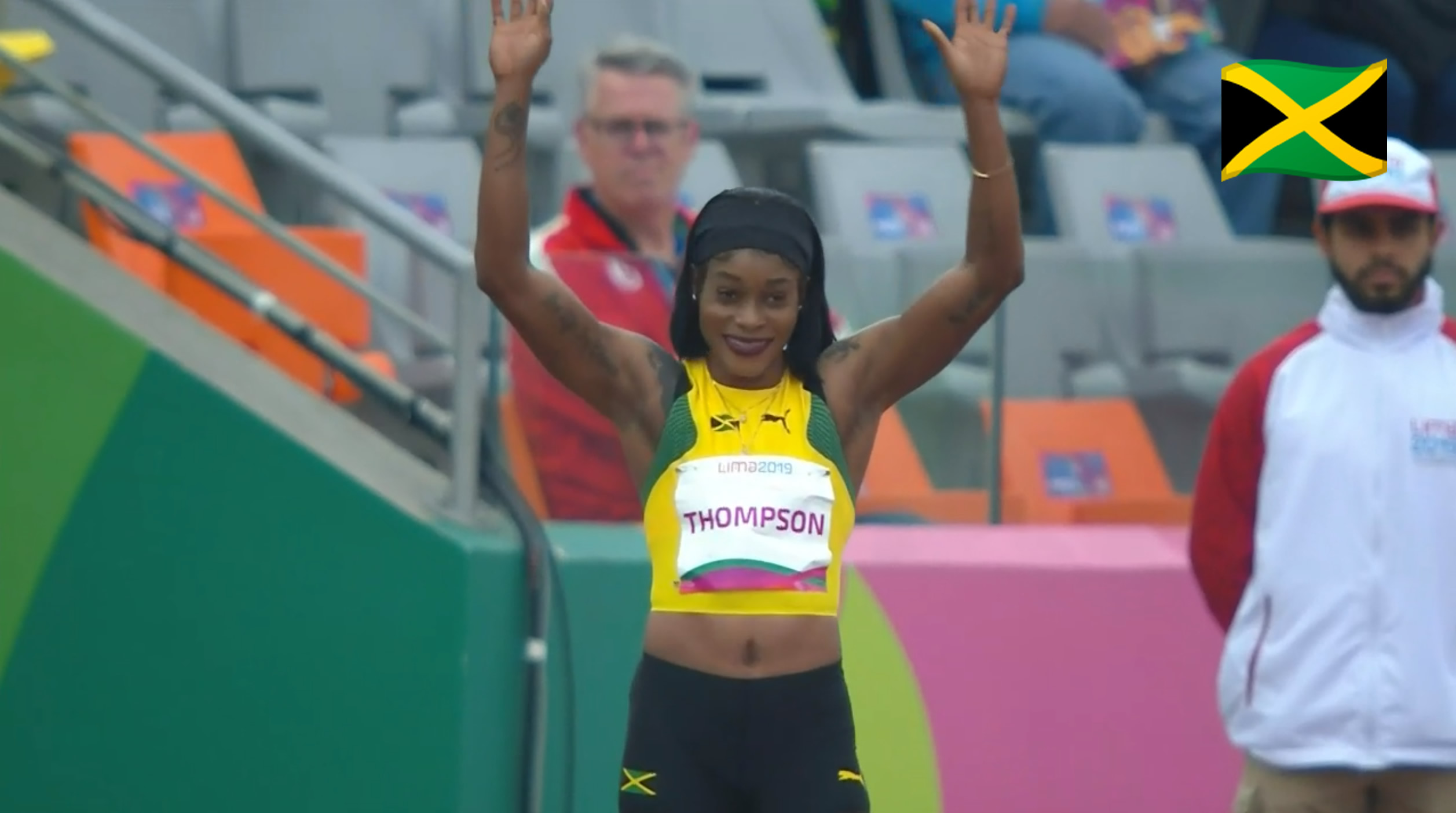 Elaine Thompson wins 100m semifinal, advances to Pan AM Games final Elaine Thompson wins 100m semifinal, advances to Pan AM Games final