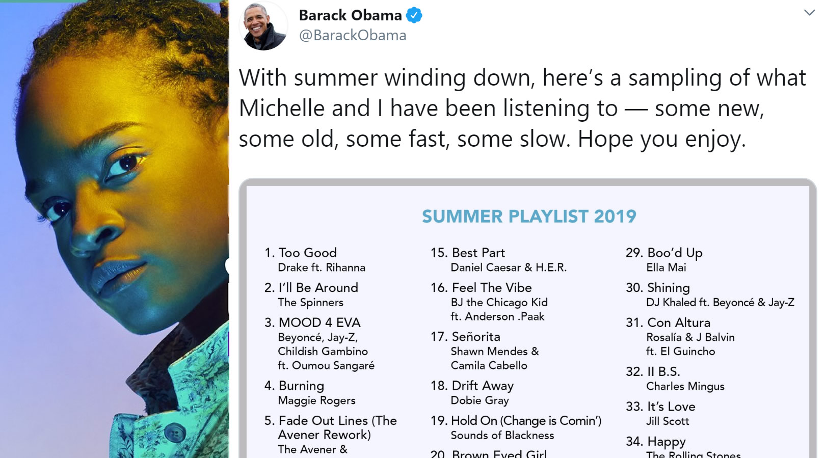 Koffee's 'Toast' made Obama's Summer 2019 Playlist Koffee's 'Toast' made Obama's Summer 2019 Playlist