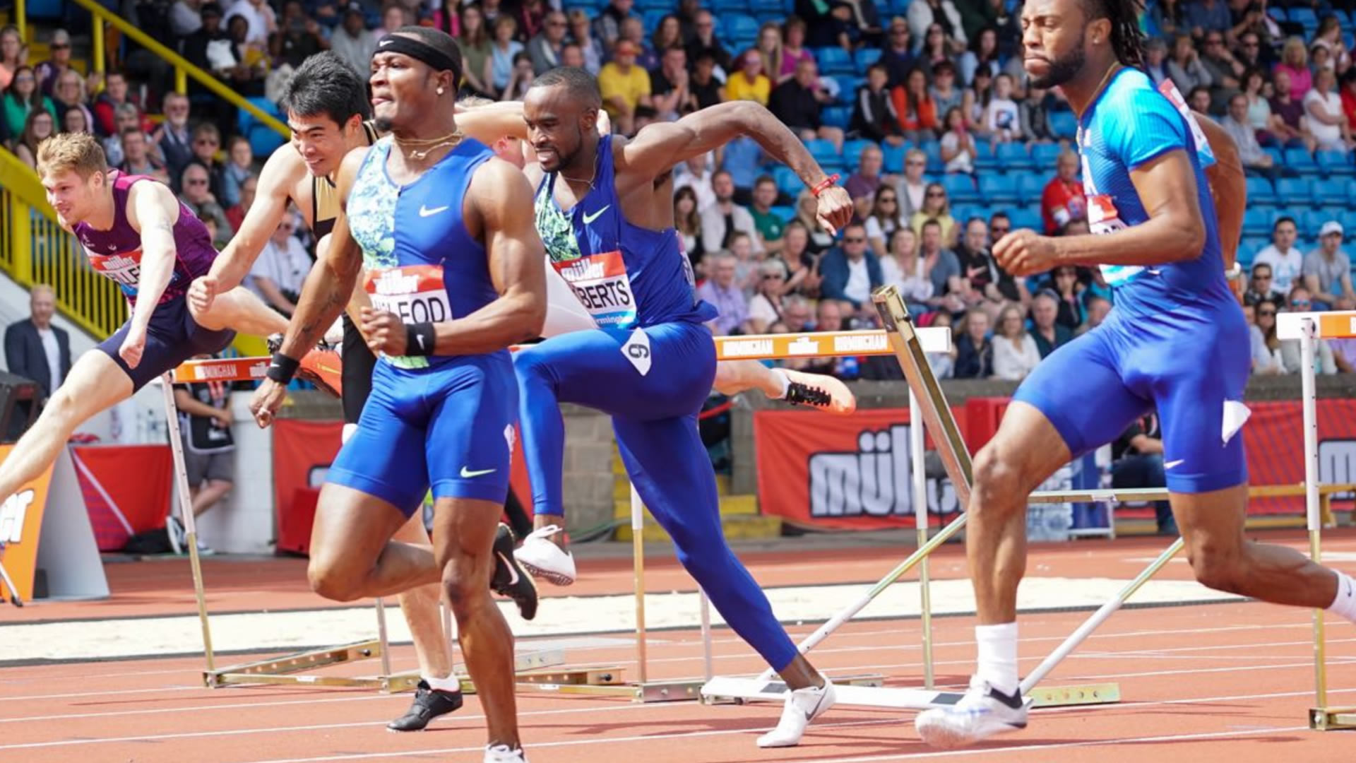 Omar McLeod wins 110m Hurdles at Birmingham Diamond League Omar McLeod wins 110m Hurdles at Birmingham Diamond League