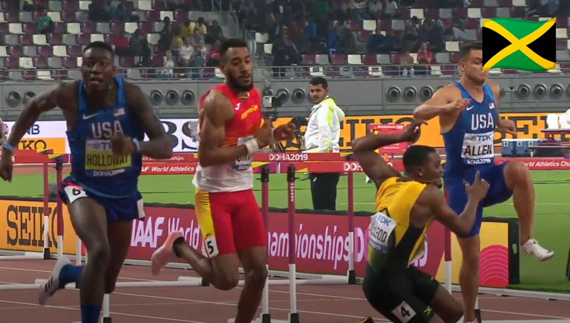 Watch: Omar McLeod crashes in 110m final at World Champions Watch: Omar McLeod crashes in 110m final at World Champions