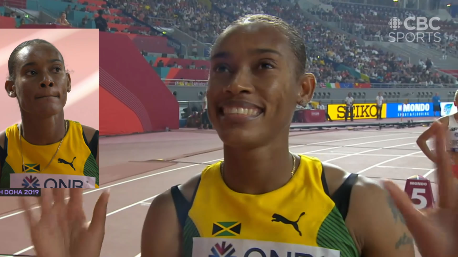 Watch: Stephenie Ann McPherson wins 400m Hurdles Semi-final Watch: Stephenie Ann McPherson wins 400m Hurdles Semi-final