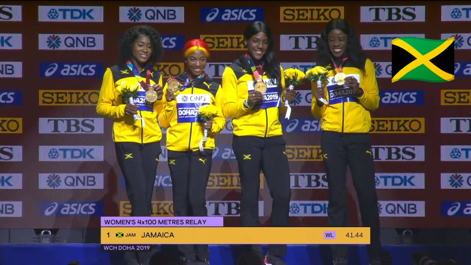 Watch: Team Jamaica's Women 4x100m Relay team crowned World Champions Watch: Team Jamaica's Women 4x100m Relay team crowned World Champions