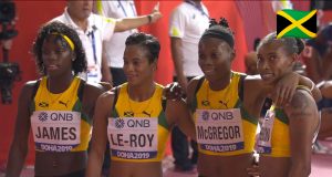 Watch: Team Jamaica wins Women's 4x400m relay in World leading time at World Champs