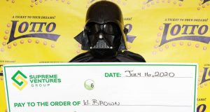 Jamaican lottery winner claimed his $95m prize dressed as Darth Vader