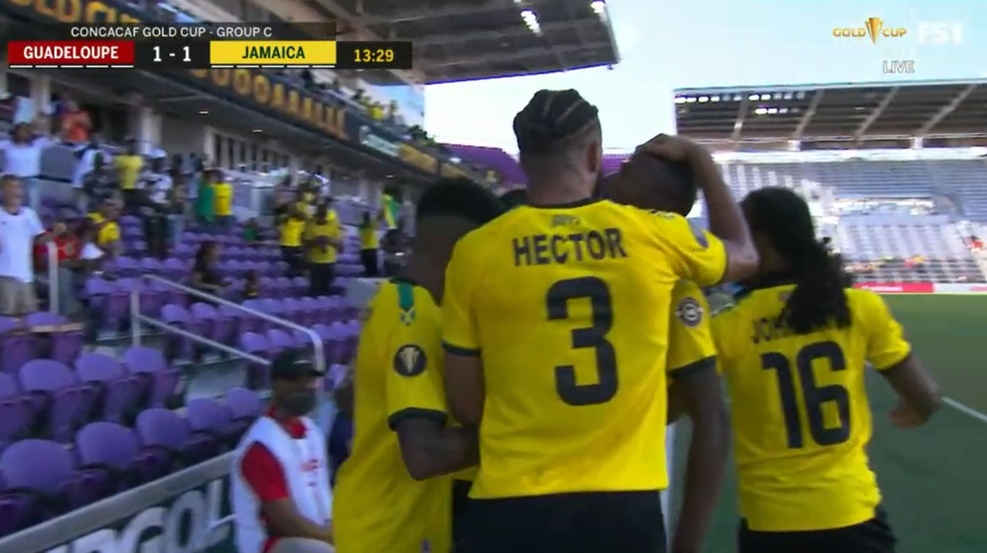 Jamaica scores equalizer 1-1 against Guadeloupe in Gold Cup Jamaica scores equalizer 1-1 against Guadeloupe in Gold Cup